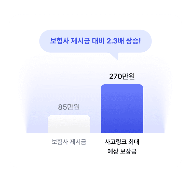 보험사 제시 금액 대비 평균 2.3배 확인 통계